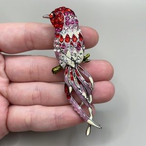 Rhinestone Bird Two Finger Ring